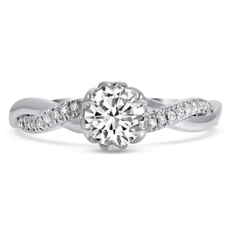 Custom Floral Twisted Vine-Inspired Engagement Ring