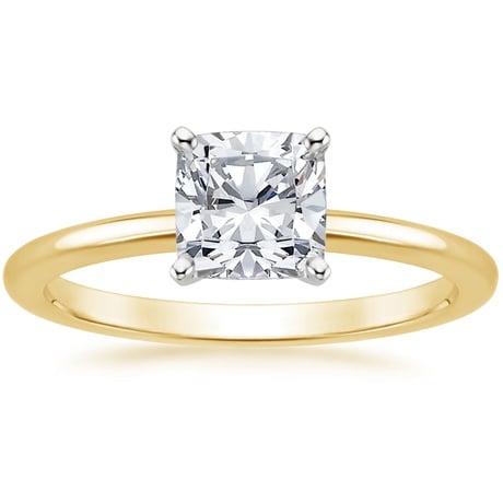 18K Yellow Gold Four-Prong Petite Comfort Fit Bridal Set