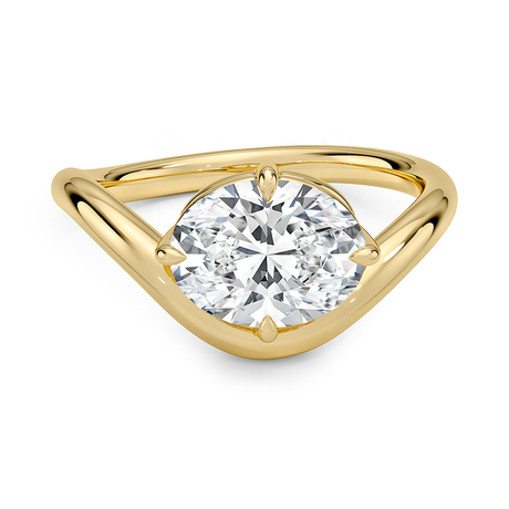 18K Yellow Gold Silhouette Solitaire Ring