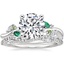 18K White Gold Arden Diamond Ring with Lab Emerald Accents with Luxe Winding Willow Diamond Ring (1/4 ct. tw.)