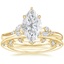 18K Yellow Gold Camellia Diamond Ring with Leilani Diamond Ring