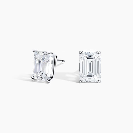 Emerald Cut Lab Grown Diamond Stud Earrings