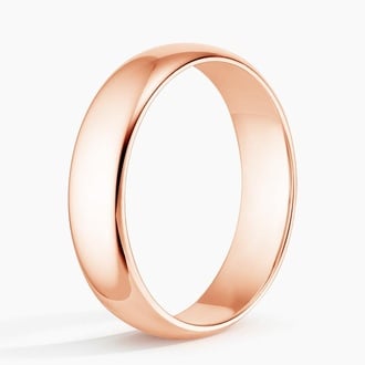 Comfort Fit 5mm Wedding Ring in 14K Rose Gold