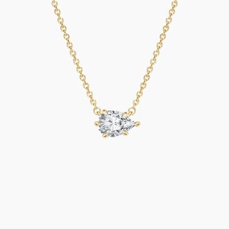 Horizontal Diamond Pendant in 18K Yellow Gold