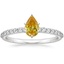 18K White Gold Petite Shared Prong Half Coverage Diamond Ring, smalltop view