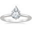 18K White Gold Six-Prong Petite Comfort Fit 1.5mm Solitaire Ring, smalltop view