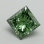 1.03 Ct. Fancy Vivid Green Princess Lab Grown Diamond