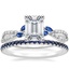 18K White Gold Luxe Willow Sapphire and Diamond Ring (1/8 ct. tw.) with Luxe Ballad Sapphire Ring