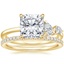 18K Yellow Gold Asymmetrical Diamond Ring (1/4 ct. tw.) with Luxe Ballad Diamond Ring (1/4 ct. tw.)