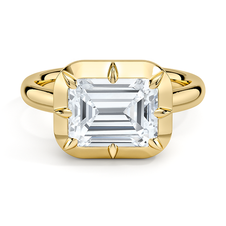 14K Yellow Gold Harper East-West Bezel-Prong Solitaire Ring