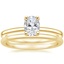 18K Yellow Gold Astoria Diamond Ring with Petite Comfort Fit Wedding Ring