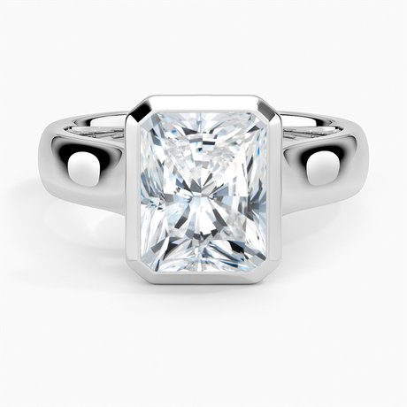 18K White Gold Luna 4mm Bezel Ring