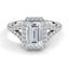 Custom Emerald-Cut Halo Diamond Ring