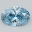 9.02 Ct. Fancy Vivid  Blue Oval Lab Grown Diamond