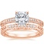 14K Rose Gold Luxe Hudson Diamond Ring (1/10 ct. tw.) with Delicate Antique Scroll Diamond Ring (1/15 ct. tw.)