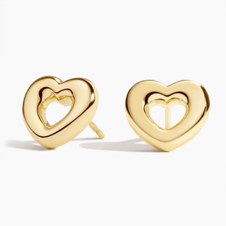 Heart Shaped Tube Stud Earrings