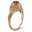 The Celesta Ring, smalltop view on a hand