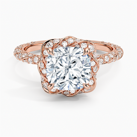 14K Rose Gold Nova Halo Diamond Ring (1/2 ct. tw.)