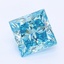 0.76 Ct. Fancy Vivid Greenish Blue Princess Lab Grown Diamond