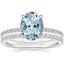 18KW Aquamarine Demi Diamond Ring with Luxe Ballad Diamond Ring, smalltop view
