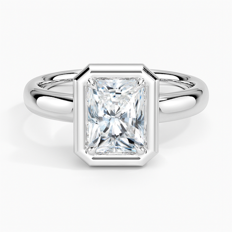 18K White Gold Andrea Bezel Prong Ring