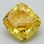 2.90 Ct. Fancy Vivid Yellow Cushion Lab Grown Diamond