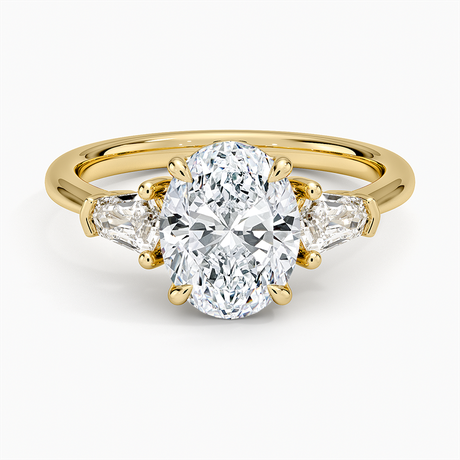 18K Yellow Gold Shield Cut Three Stone Diamond Ring (1/4 ct. tw.)