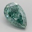 1.03 Ct. Fancy Vivid Green Pear Lab Grown Diamond
