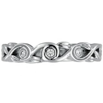 Custom Vine Band with Bezel-Set Diamonds
