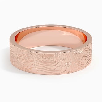 Topo 6mm Wedding Ring in 14K Rose Gold