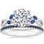 18K White Gold Willow Ring With Sapphire Accents with Luxe Ballad Sapphire Ring
