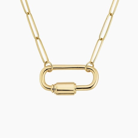 16 in. Belcher Carabiner Paperclip Chain Charm Necklace