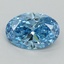 0.88 Ct. Fancy Vivid Blue Oval Lab Grown Diamond