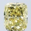 3.08 Ct. Fancy Vivid Yellow Cushion Lab Grown Diamond