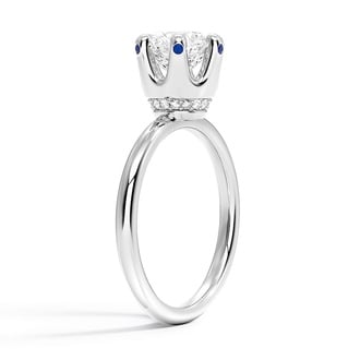 Custom Crown-Inspired Sapphire and Diamond Ring