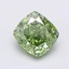 1.58 Ct. Fancy Vivid  Green Cushion Lab Grown Diamond