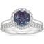 Platinum Lotus Flower Diamond Ring (1/3 ct. tw.) with Petite Shared Prong Diamond Ring (1/4 ct. tw.)