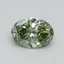 0.34 Ct. Fancy Vivid Green Oval Lab Grown Diamond