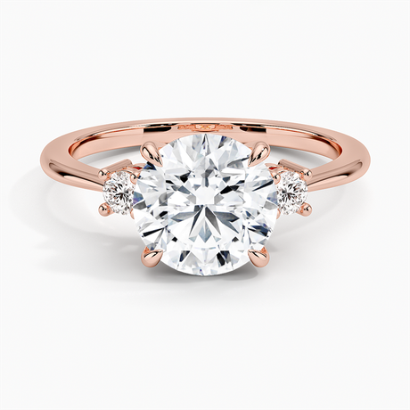 14K Rose Gold Petite Selene Three Stone Diamond Ring (1/10 ct. tw.)