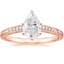 14K Rose Gold Hudson Engraved Diamond Ring, smalltop view
