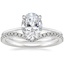 18K White Gold Petite Secret Halo Diamond Ring with Flair Diamond Ring (1/6 ct. tw.)