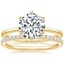 18K Yellow Gold Petite Esme Solitaire Ring with Luxe Ballad Diamond Ring (1/4 ct. tw.)
