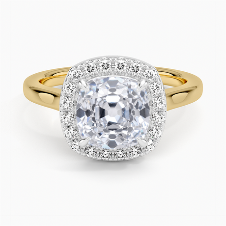 Julia Mixed Metal Halo Diamond Ring