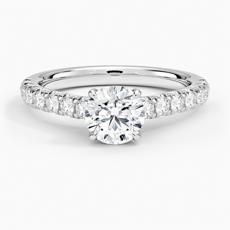 French Pavé Engagement Ring