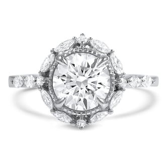 Custom Marquise Halo Diamond Ring