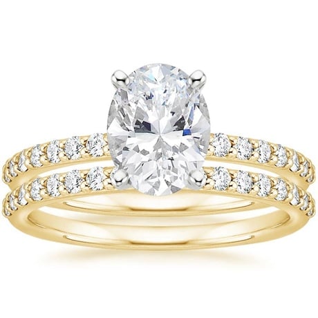 18K Yellow Gold Petite Shared Prong Bridal Set (1/2 ct. tw.)