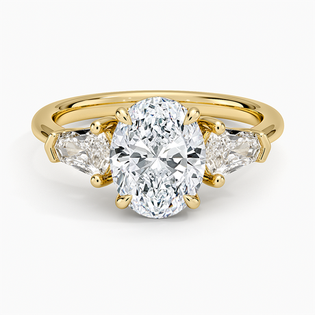 18K Yellow Gold Shield Cut Three Stone Diamond Ring (1/2 ct. tw.)