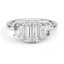 Custom Double Claw Prong Aquamarine Accents Ring
