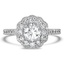 Custom Floral Halo Diamond Ring