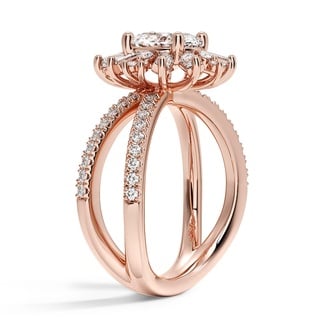 Custom Snowflake-Inspired Double Band Diamond Ring